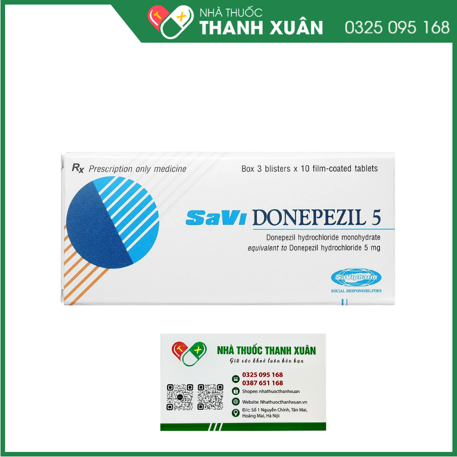 Savi Donepezil 5 điều trị triệu chứng sa sút trí tuệ